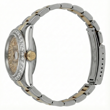 Afbeelding in Gallery-weergave laden, Rolex Datumjust tweekleurige dameshorloge met diamanten rand
