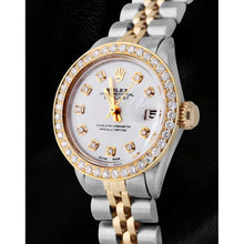 Afbeelding in Gallery-weergave laden, witte diamanten wijzerplaat rand Rolex
