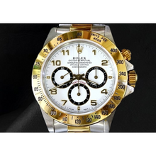 Afbeelding in Gallery-weergave laden, Rolex Daytona Cosmograph Roestvrij Staal en Geelgoud Horloge met Arabische Cijfers Wijzerplaat
