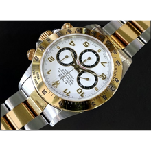 Afbeelding in Gallery-weergave laden, Rolex Daytona Cosmograph Roestvrij Staal en Geelgoud Horloge met Arabische Cijfers Wijzerplaat
