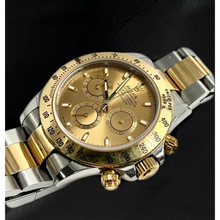 Afbeelding in Gallery-weergave laden, Rolex Daytona Cosmograph Tweekleurig Horloge met Champagne Wijzerplaat
