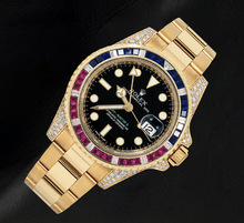 Afbeelding in Gallery-weergave laden, Rolex GMT Master II 116718 Zwarte Wijzerplaat 40mm 18K Geelgoud Horloge
