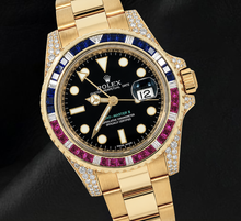Afbeelding in Gallery-weergave laden, Rolex GMT Master II 116718 Zwarte Wijzerplaat 40mm 18K Geelgoud Horloge
