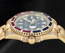 Afbeelding in Gallery-weergave laden, Rolex GMT Master II 116718 Zwarte Wijzerplaat 40mm 18K Geelgoud Horloge
