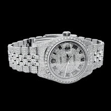 Afbeelding in Gallery-weergave laden, Rolex Iced Out Diamond 12 karaat 36 mm Romeinse wijzerplaat roestvrij staal horloge
