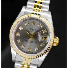 Afbeelding in Gallery-weergave laden, Rolex Jaar 2001 Datejust Grijze Diamant Wijzerplaat 26 mm Tweekleurig Dameshorloge
