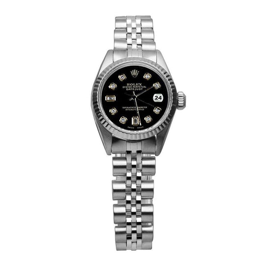 Rolex Jubileum-armband van roestvrij staal met diamantwijzerplaat Datumjust-horloge
