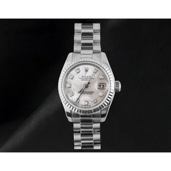 Rolex Dames Datejust 26 mm Parelmoeren Wijzerplaat Jaar 2002 President-band 18k Horloge