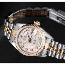 Afbeelding in Gallery-weergave laden, Rolex Lady Datejust 26 mm Zilveren Diamanten Jubilee Wijzerplaat Tweekleurig Horloge
