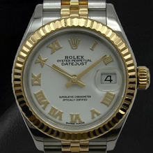 Afbeelding in Gallery-weergave laden, Rolex Lady-Datejust 28mm 279173 Tweekleurig horloge met witte Romeinse wijzerplaat
