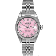 Afbeelding in Gallery-weergave laden, Rolex Lady Datejust Jaar 2004 26 mm Roze Parelmoer Roestvrijstalen Horloge
