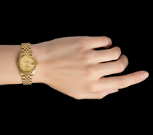 Afbeelding in Gallery-weergave laden, Rolex Lady Datejust President Style Champagne 26 mm Geelgouden Horloge P5
