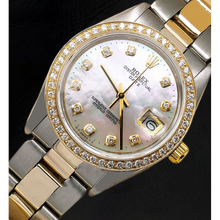 Afbeelding in Gallery-weergave laden, Rolex Lady Datejust Wit Parelmoer Diamant Wijzerplaat 31 mm Tweekleurige Oyster Armband Horloge
