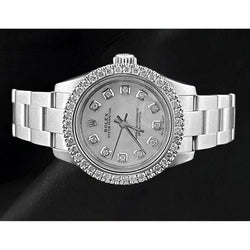 Rolex Oester Doorlopend 26 mm roestvrij stalen dameshorloge