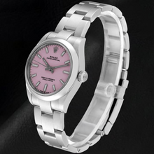 Afbeelding in Gallery-weergave laden, Rolex Oester Doorlopend 31 mm snoeproze roestvrijstalen herenhorloge met lichtgevende wijzerplaat
