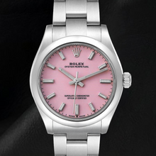 Afbeelding in Gallery-weergave laden, Rolex Oester Doorlopend 31 mm snoeproze roestvrijstalen herenhorloge met lichtgevende wijzerplaat
