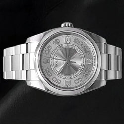 Rolex Oester Doorlopend 36 mm 116000 zilver Arabisch roestvrijstalen horloge