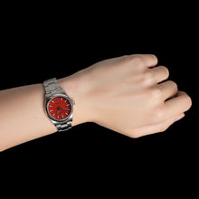 Afbeelding in Gallery-weergave laden, Rolex Oester Doorlopend koraalrood stalen horloge met lichtgevende wijzerplaat P3
