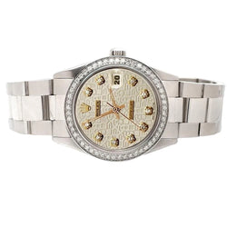 Rolex Oester roestvrijstalen Datumjust witte diamanten wijzerplaat rand Datumjust horloge SNELLE INSTELLING