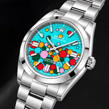 Afbeelding in Gallery-weergave laden, Rolex Oyster Perpetual 126000 36mm Turquoise Celebration Wijzerplaat Roestvrij Staal Horloge

