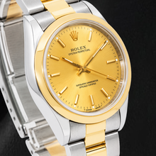 Afbeelding in Gallery-weergave laden, Rolex Oyster Perpetual 14203 34mm Champagnekleurige Wijzerplaat met Streepindexen Tweekleurig Horloge
