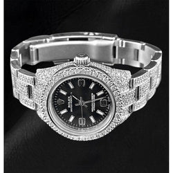 Rolex Oyster Perpetual 26mm 10ct Iced Echte Diamanten Dameshorloge