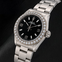 Afbeelding in Gallery-weergave laden, Rolex Oyster Perpetual 77080 31mm Roestvrij Staal Horloge met Zwarte Arabische Wijzerplaat
