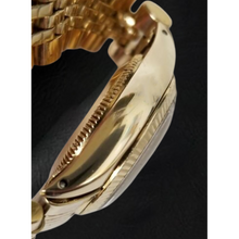 Afbeelding in Gallery-weergave laden, Rolex Oyster Perpetual geelgouden horloge met champagnekleurige wijzerplaat van 24 mm
