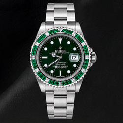 Rolex Submariner 40 mm 16800 Groene Lichtgevende Wijzerplaat Roestvrij Staal Horloge