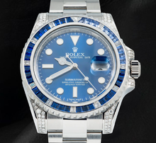 Afbeelding in Gallery-weergave laden, Rolex Submariner 116610LN Datum 40 mm Diamant met Blauwe Saffieren Lunette Roestvrij Staal Horloge

