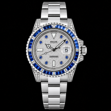 Afbeelding in Gallery-weergave laden, Rolex Submariner Datum 116610LN 40mm Diamanten Wijzerplaat Met Blauwe Saffier Horloge Roestvrij Staal
