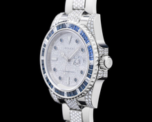 Afbeelding in Gallery-weergave laden, Rolex Submariner Date 116610 40mm Diamanten Wijzerplaat met Blauwe Saffier Horloge Roestvrij Staal Oyster-armband

