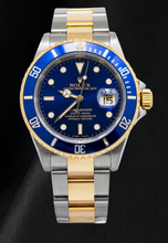 Afbeelding in Gallery-weergave laden, Rolex Submariner Datum 16613 40mm Blauwe Lichtgevende Wijzerplaat Tweekleurig Horloge
