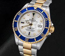 Afbeelding in Gallery-weergave laden, Rolex Submariner Date 16613 40mm Zilveren Diamanten Wijzerplaat Tweekleurig Horloge
