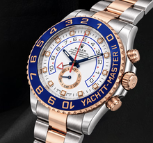 Afbeelding in Gallery-weergave laden, Rolex Yacht-Master II 116681 44mm Witte Wijzerplaat Blauwe Keramische Lunette Tweekleurig Horloge

