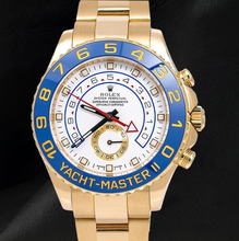Afbeelding in Gallery-weergave laden, Rolex Yacht-Master II 116688 Witte Wijzerplaat 44 mm Blauwe Keramische Lunette 18K Geelgoud Horloge

