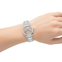 Afbeelding in Gallery-weergave laden, Rolex dame datum-just stalen horloge met Romeinse wijzerplaat
