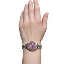 Afbeelding in Gallery-weergave laden, Rolex dames 18K geelgouden diamanten horloge met roze wijzerplaat P4
