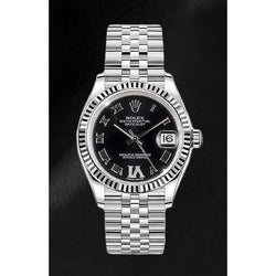 Rolex Lady-Datejust Dieppaarse Romeinse Wijzerplaat Roestvrij Staal 31mm Horloge