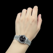 Afbeelding in Gallery-weergave laden, Rolex dames datumjust dieppaars roestvrijstalen horloge van 31 mm met Romeinse wijzerplaat P4
