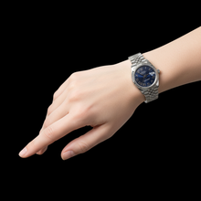 Afbeelding in Gallery-weergave laden, Rolex datum-slechts 31 mm roestvrijstalen horloge met blauwe Romeinse wijzerplaat P4
