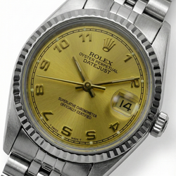 Rolex roestvrij staal Datumjust dameshorloge met champagnekleurige Arabische wijzerplaat