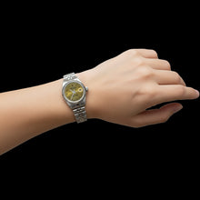 Afbeelding in Gallery-weergave laden, Rolex roestvrij staal Datumjust dameshorloge met champagnekleurige Arabische wijzerplaat P2
