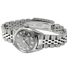 Afbeelding in Gallery-weergave laden, Rolex roestvrij staal jubileum Datumjust dameshorloge met grijze diamanten wijzerplaat
