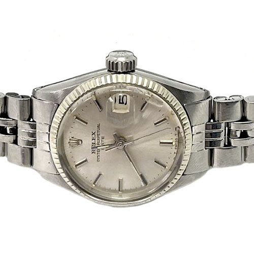 Rolex roestvrijstalen datumhorloge met zilveren stick-wijzerplaat van 26 mm