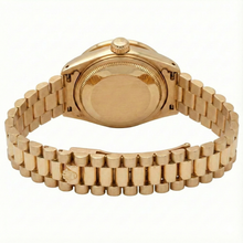 Afbeelding in Gallery-weergave laden, Rolex voorzitter-stijl Parelmoer diamanten wijzerplaat horloge met gouden rand

