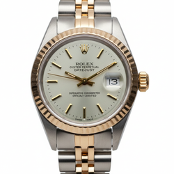 Rolex witte stok wijzerplaat zeer fijn dames geelgouden horloge jubileum