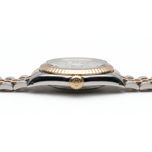 Afbeelding in Gallery-weergave laden, Rolex witte stok wijzerplaat zeer fijn dames geelgouden horloge jubileum
