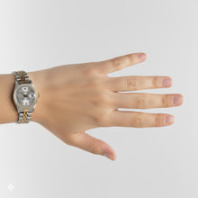 Afbeelding in Gallery-weergave laden, Rolex zilveren diamanten wijzerplaat Datumjust dameshorloge tweekleurige armband P2
