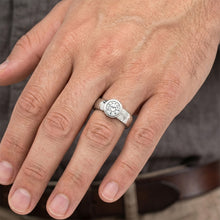 Afbeelding in Gallery-weergave laden, Rond Geslepen Diamant Herenring in 14K Witgoud – 1 karaat
